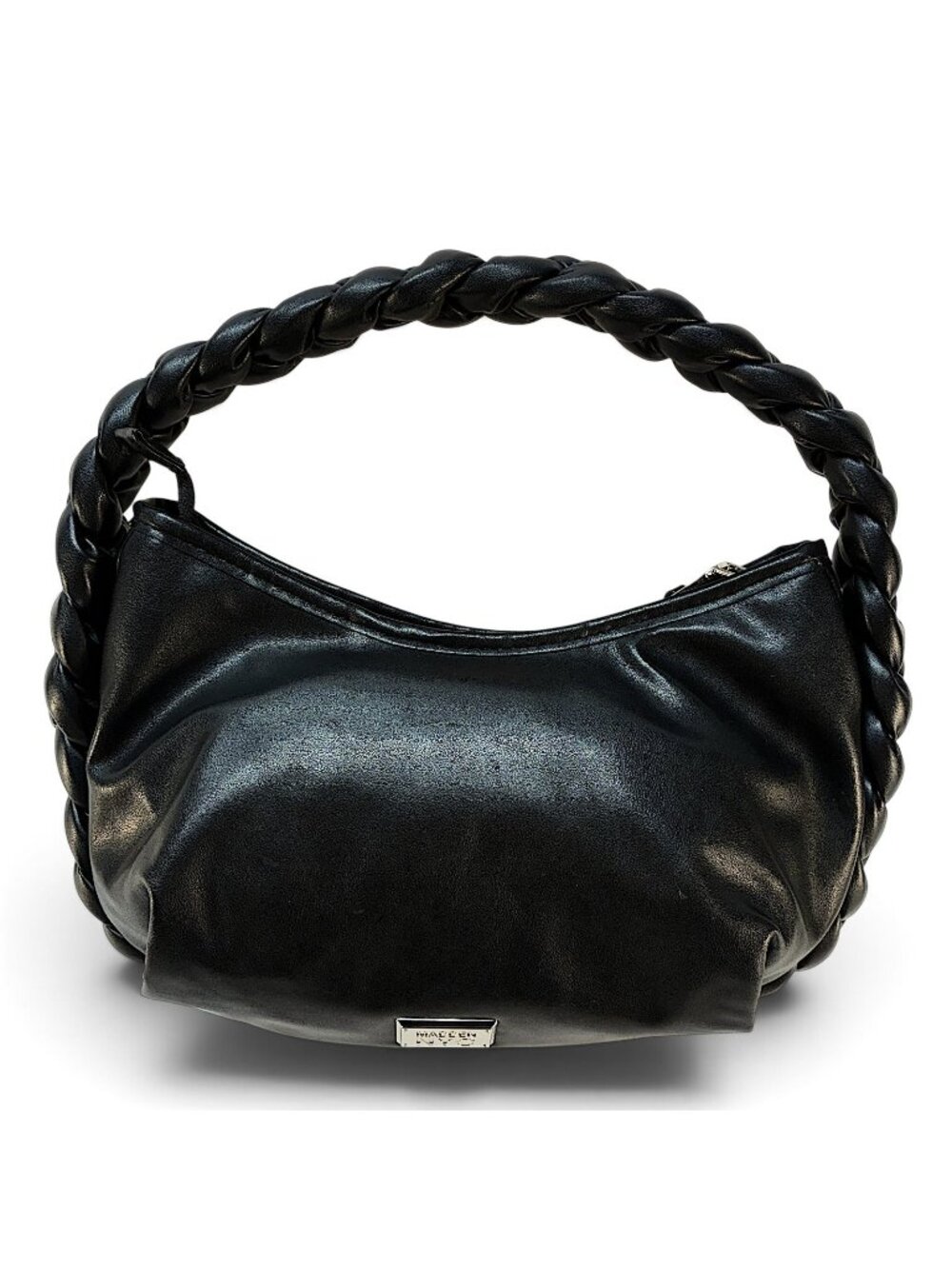 Madden NYC Black Braided Handle Shoulder Bag Trendy & Cute